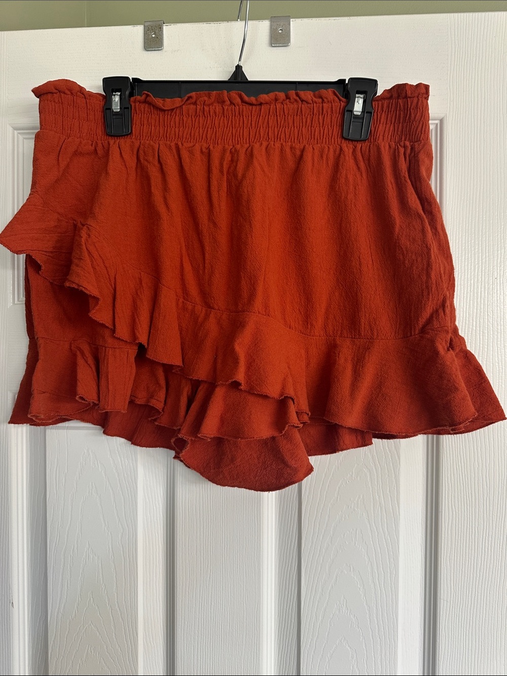 Molly Bracken Rust Red Ruffled Tier Skort